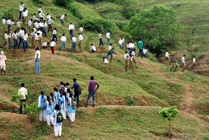 The village, which lies about 60 kilometres from the district headquarters of Panna, is in the news for its people-driven initiative of re-greening 142 hectares of barren hill slopes that over a span of 15 years is home to a forest.
