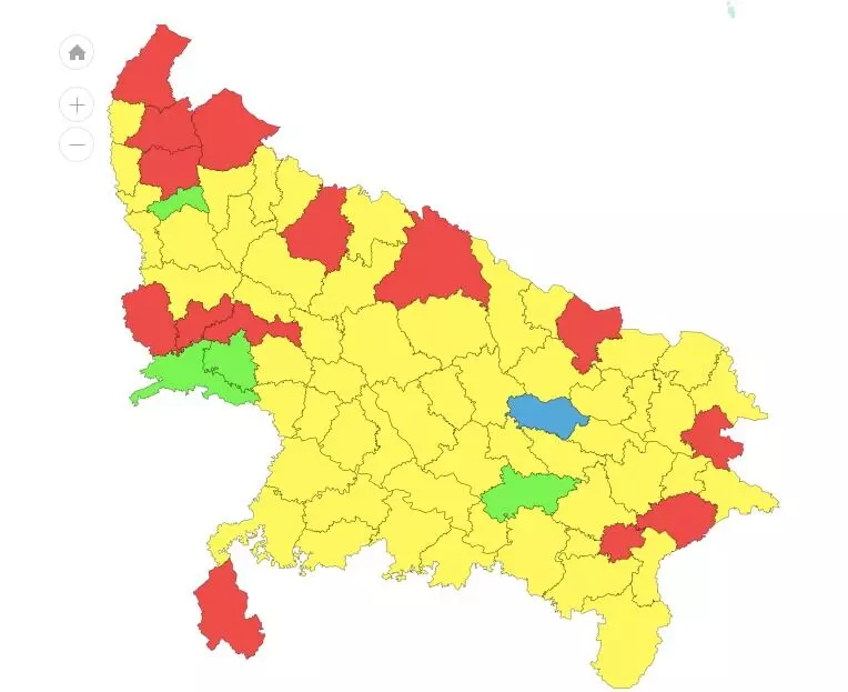 Note: Red colour denotes deficient rainfall and yellow indicates large deficient rainfall