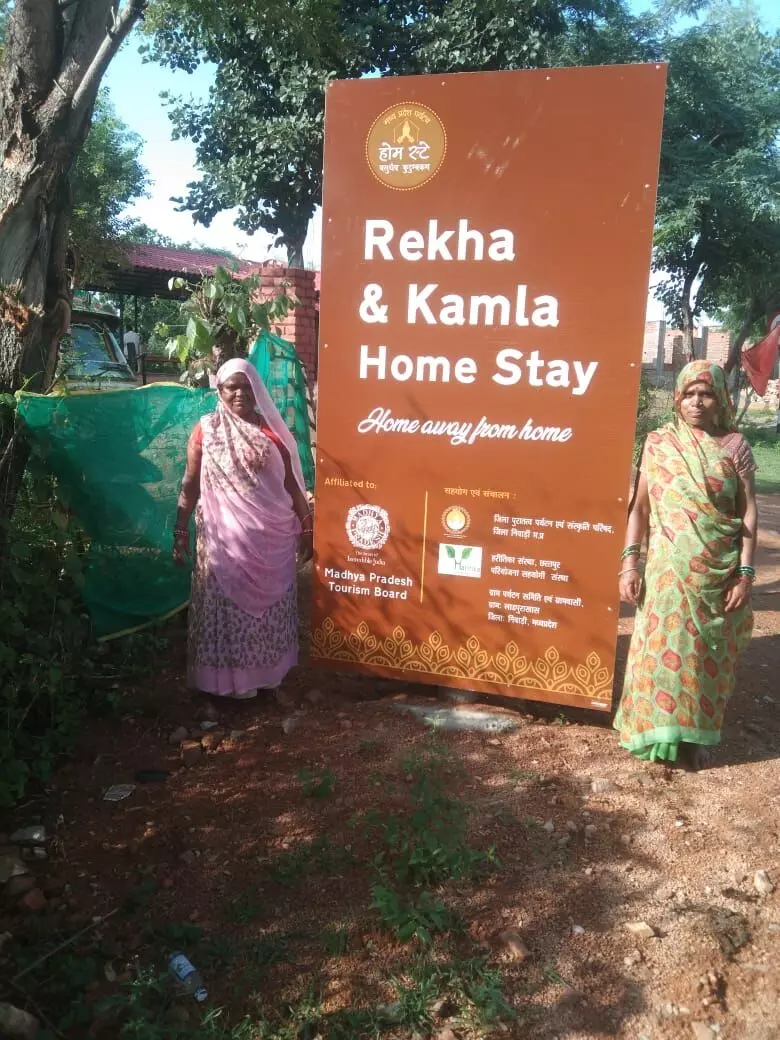 With a partial subsidy and design provided by the government, Rekha and Kamala built this homestay next to their house.