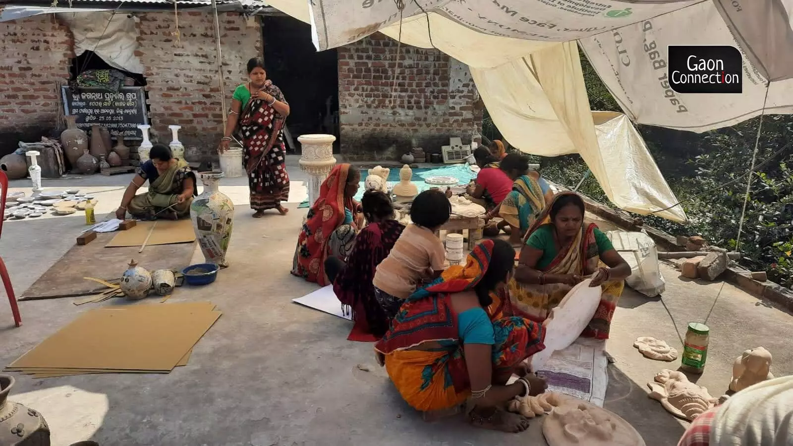  Women use waste materials to make products like wall hangings, flower vases, dolls, and trays which are in much demand both within and outside Odisha.