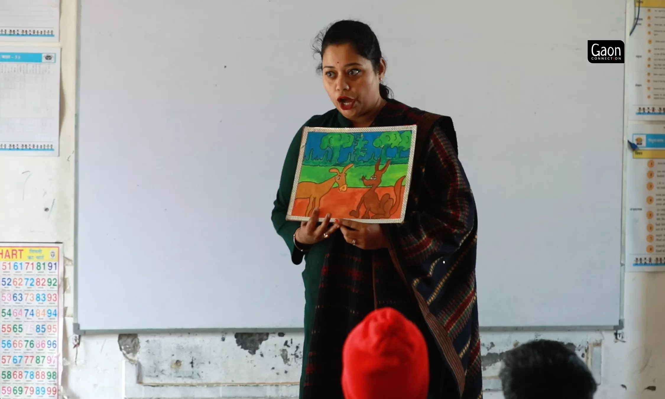 Today, Shweta’s class of 48 enthralled students, listens to the story, Gavaiya Gadha.