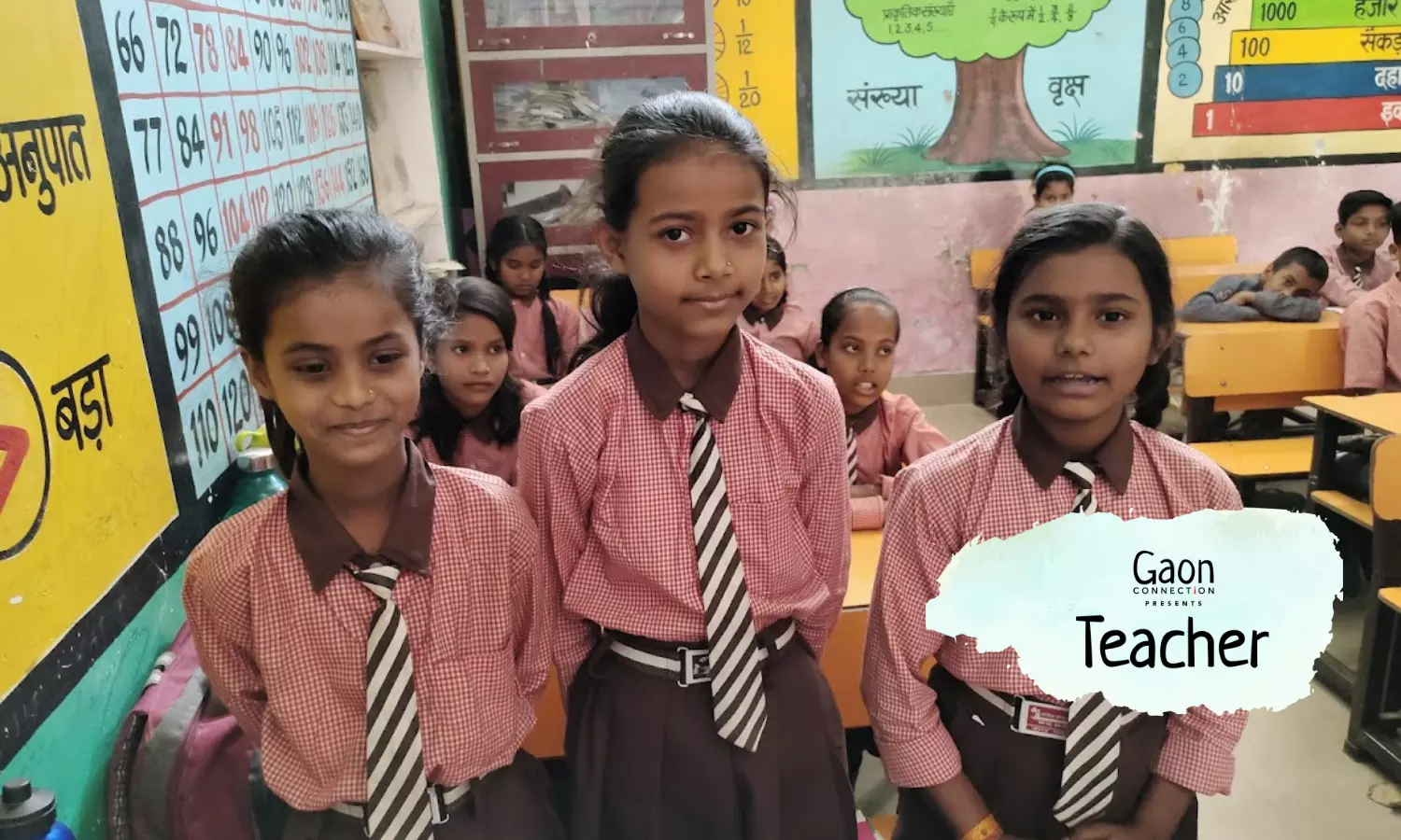 Anushka Rajmati (first from left) asserts that the girls in the classroom are more knowledgeable than the boys.