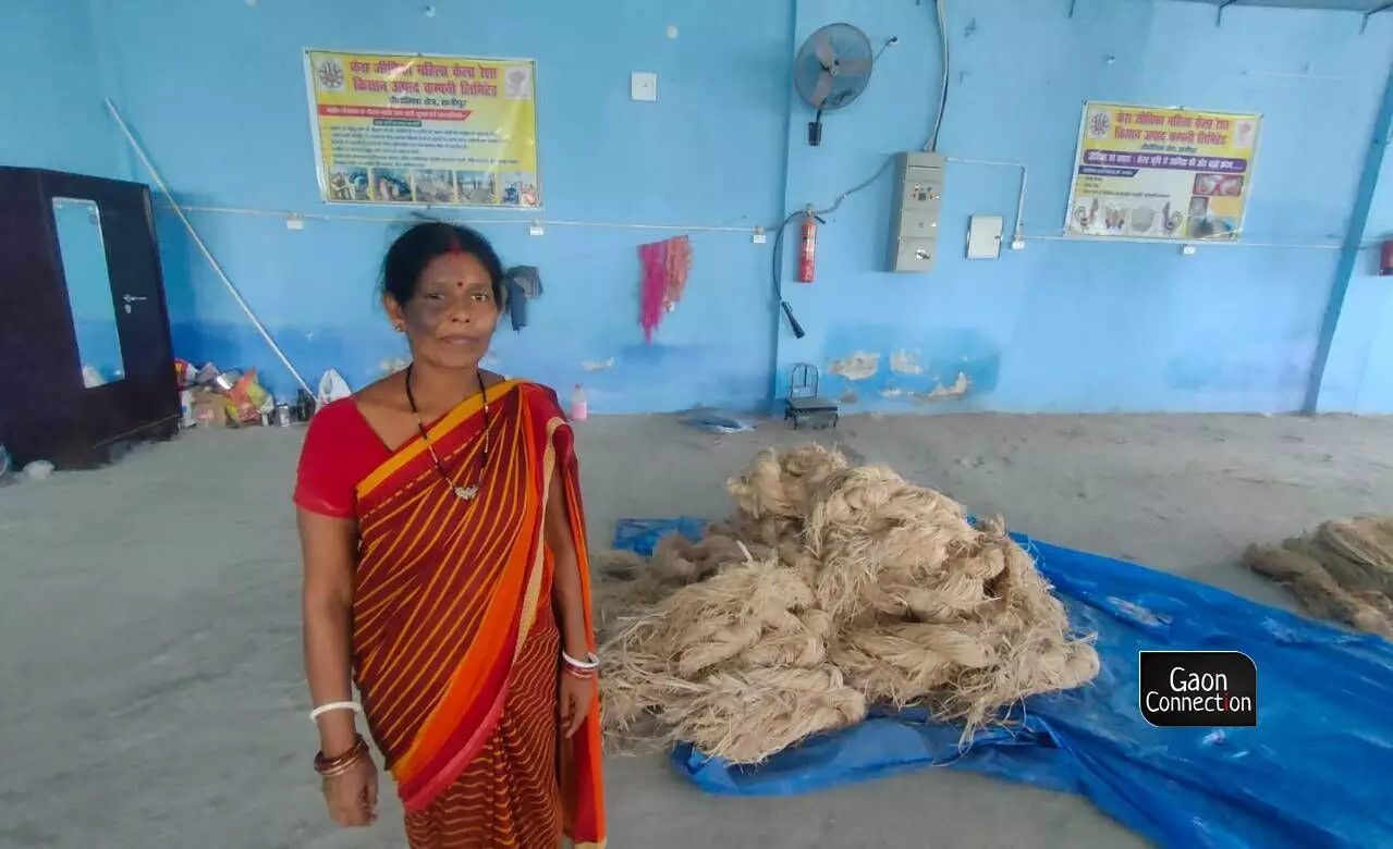 While hundreds and thousands of women across the state have been involved in making products from banana fibres, they were buying the raw material from private enterprises