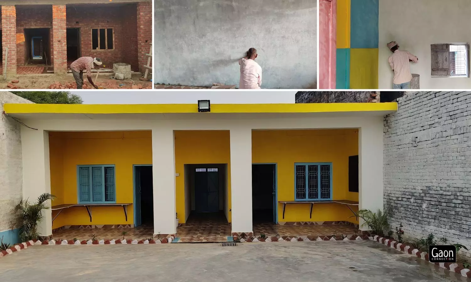 The transformation of an unused space in the temple premises to a community library.