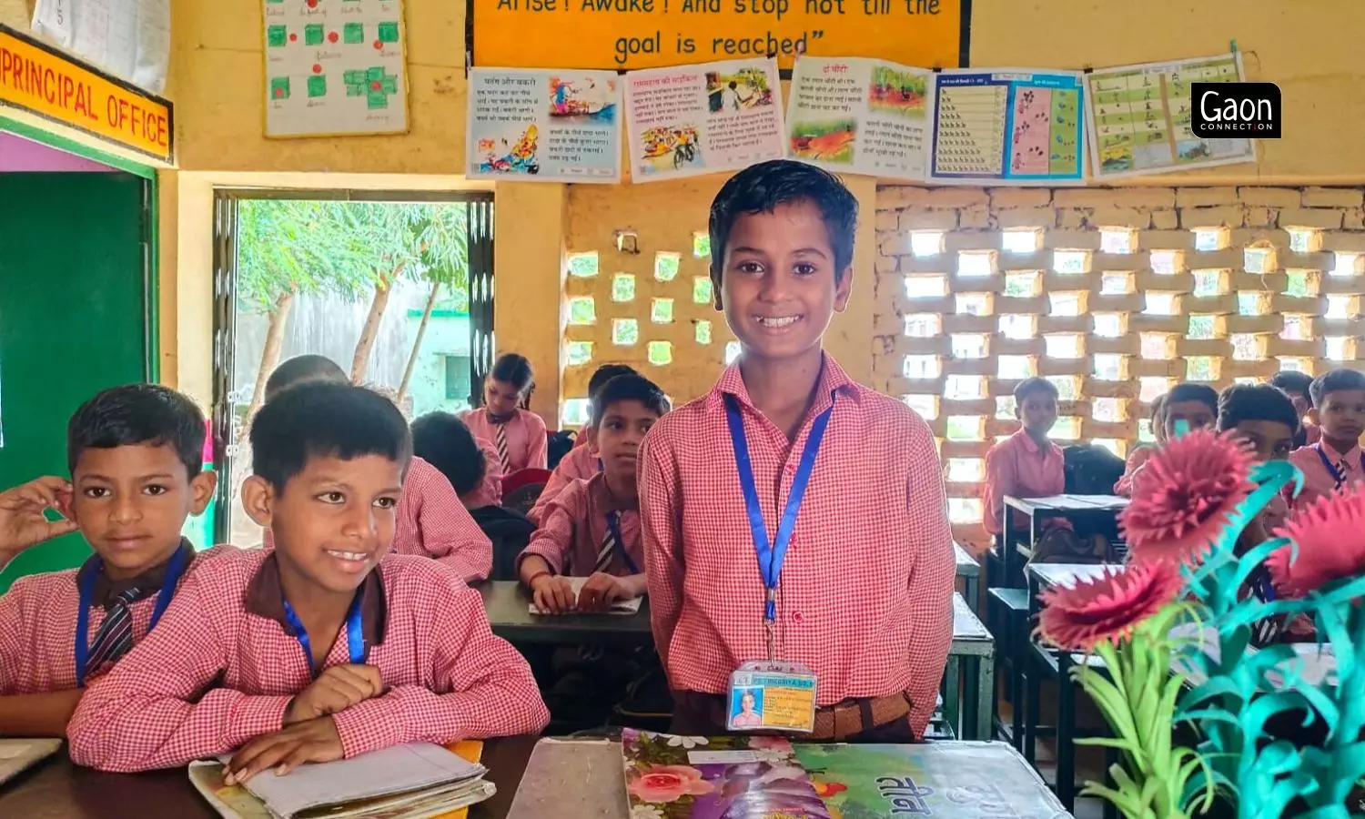 The formerly runaway kid Kalash Jaiswal poses for the camera.