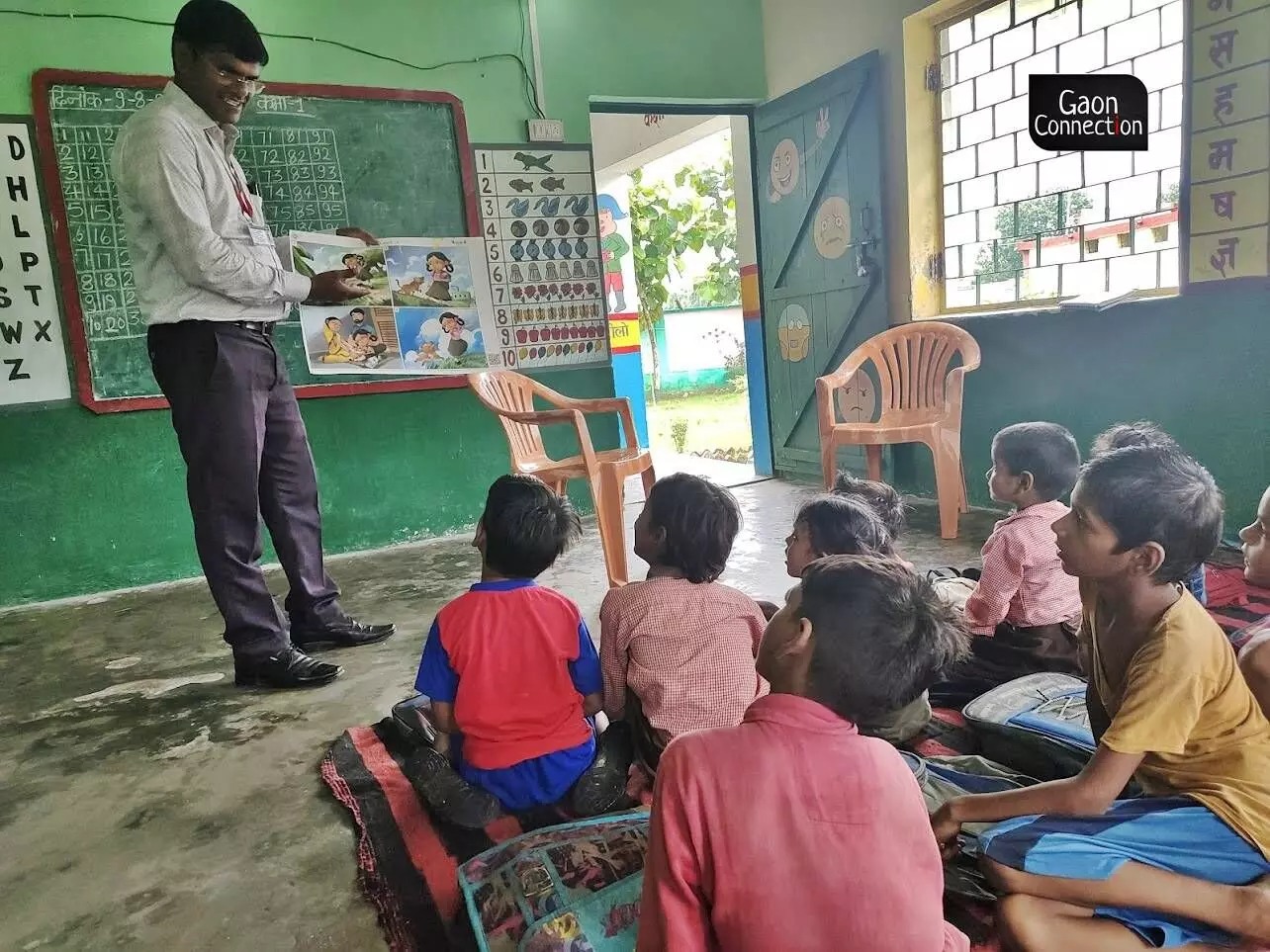 Storytelling using posters is one of the favourite activities of the students in the classroom.