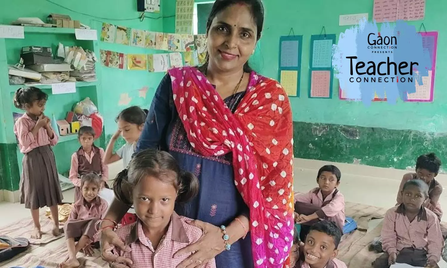 Class teacher Manorama Rai with Soni Nishad.