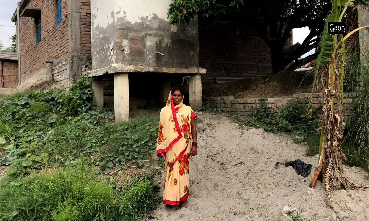 The toilet and its chambers are constructed on a raised platform.