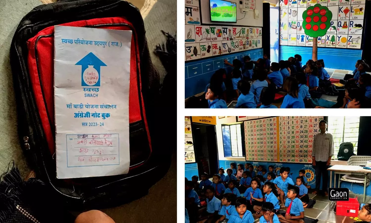 This is Maa Baadi centre located in Bilaghati village. With its brightly painted walls and a classroom with a TV, it doesn’t seem like a government school for tribal children, which are often in shambles.