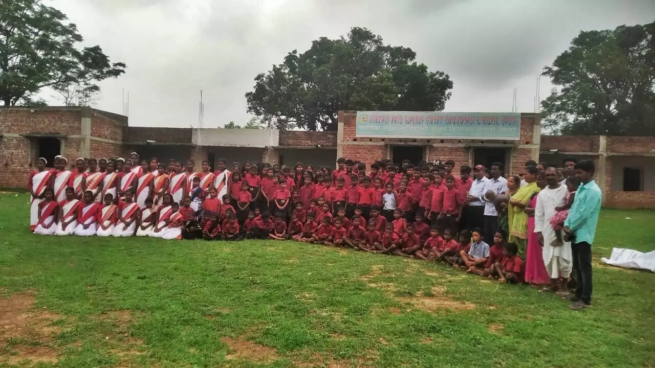 The school has been built on about 4,000 square feet of land that was collectively donated by the local villagers.