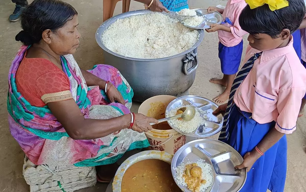 The mid day meals in these schools have been suspended and the students are now getting food from the centralised kitchen through delivery vans.